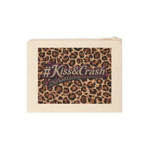 Leopard "#Kiss&Crash" Accessory Zipper Pouch