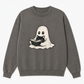Ghost Reading Crewneck Sweatshirt — Cute Ghost with Book Cozy Pullover