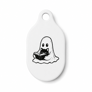 Ghost Reading AirTag Keychain, Cute AirTag Cover