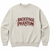 Backstage Phantom Crewneck: Vintage Theater Logo, Pigment-Dyed - Ivory