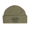 "Find the Beauty in the Blur" Light Embroidered Knit Beanie - Eucalyptus