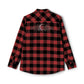 Black Plaid Flannel Shirt — Distressed Western Star Back Print