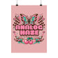 Analog Haze Matte Poster — Retro Butterfly Cherry Wall Art