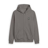 Faded Zip Hoodie — Dark Grunge Skull Graphic Zip-Up - Faded Grey