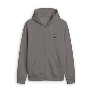 Faded Zip Hoodie — Dark Grunge Skull Graphic Zip-Up