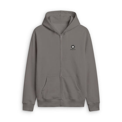 Faded Zip Hoodie — Dark Grunge Skull Graphic Zip-Up