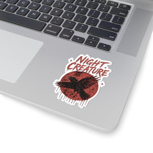 Night Creature Raven Sticker — Gothic Crow Kiss-Cut Decal