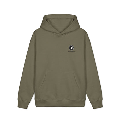 Skull Wings Hoodie: Gothic Back Graphic, Small Chest Emblem