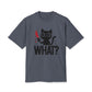 What? Black Cat Holding Bloody Knife Heavyweight Graphic Tee