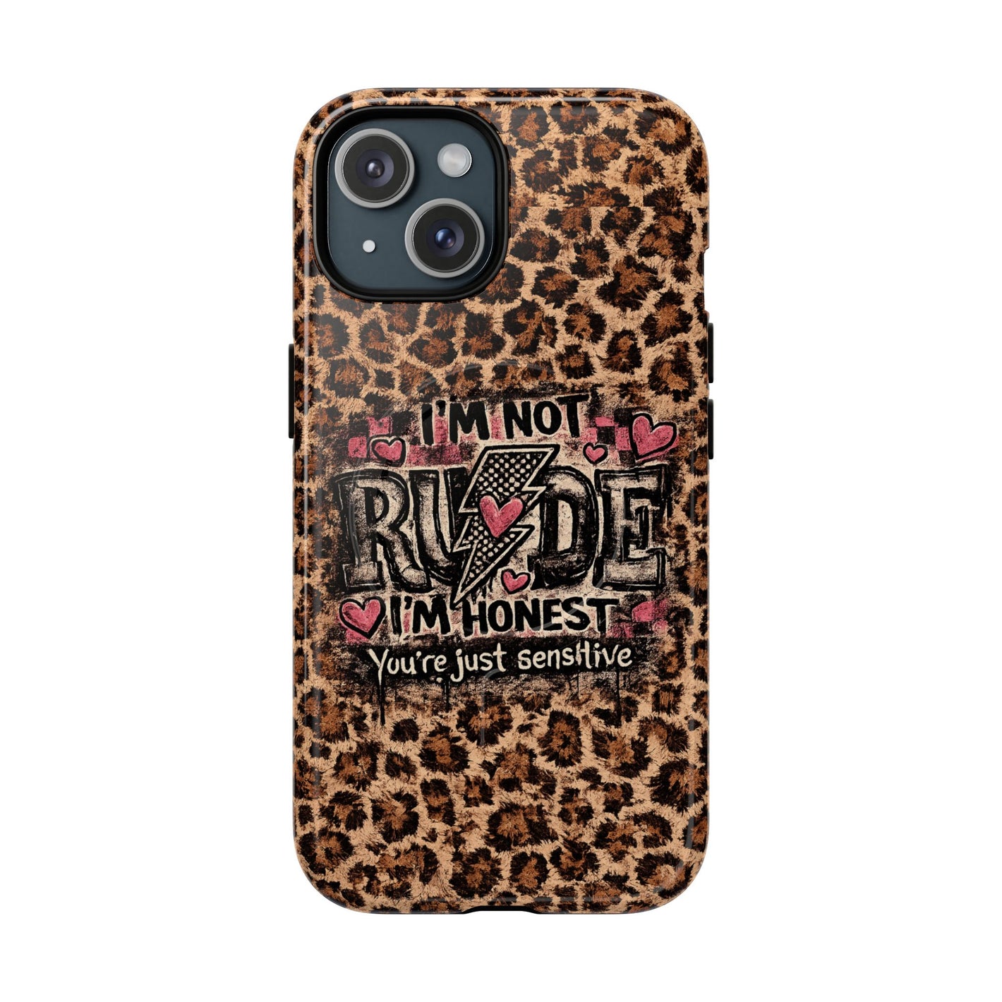 Leopard 'I'm Not Rude, I'm Honest' Tough Magnetic Phone Case