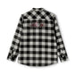 Black Plaid Flannel Shirt — Distressed Western Star Back Print