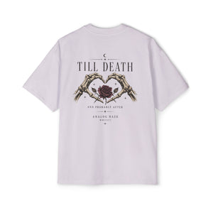 Till Death Skeleton Hands Rose Oversized Tee