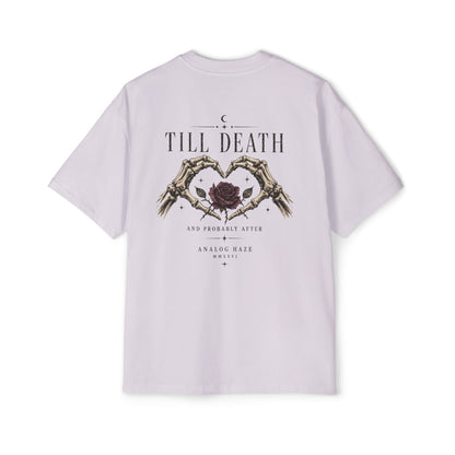 Till Death Skeleton Hands Rose Oversized Tee