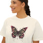 Floral Grunge Butterfly Boxy Tee — Women's Cropped Graphic T‑Shirt