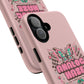 Pink Butterfly "Analog Haze" Tough Magnetic Phone Case — Retro Y2K Cherry Design
