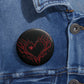 Red Tribal Heart Pin Button — Gothic Heart Accessory