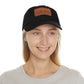 Leather Patch Dad Hat — Vintage Wildflower Sketch Cap