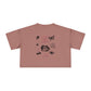 Butterfly Crop Tee: Grunge Red Butterfly Graphic Women's Crop Top