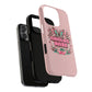 Pink Butterfly "Analog Haze" Tough Magnetic Phone Case — Retro Y2K Cherry Design