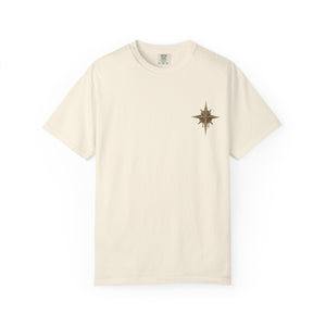 Compass Rose Graphic T-Shirt — Minimal Nautical Adventure Tee