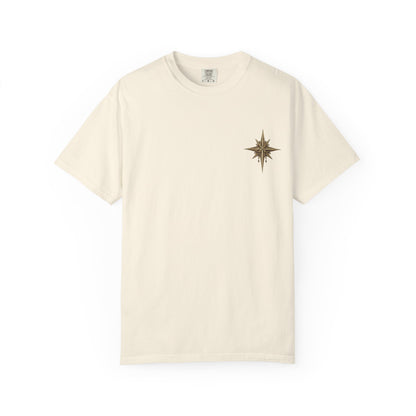 Compass Rose Graphic T-Shirt — Minimal Nautical Adventure Tee