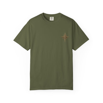 Compass Rose Graphic T-Shirt — Minimal Nautical Adventure Tee