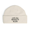 "Find the Beauty in the Blur" Light Embroidered Knit Beanie - Ecru