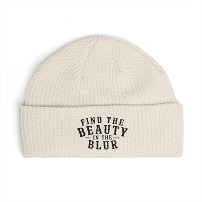 "Find the Beauty in the Blur" Light Embroidered Knit Beanie