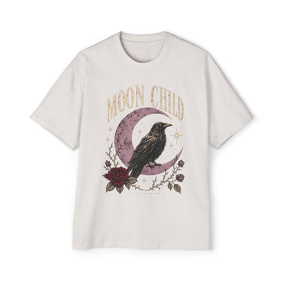 Moon Child Raven Tee — Vintage Moon & Rose Graphic T-Shirt