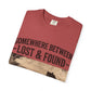 Somewhere Between Lost & Found Vintage Road Sign Graphic T-Shirt