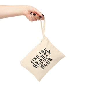 Canvas Zipper Pouch – "Find the Beauty in the Blur" Inspirational Bag