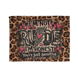 Leopard 'I'm Not Rude I'm Honest' Cozy Throw Blanket