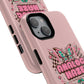 Pink Butterfly "Analog Haze" Tough Magnetic Phone Case — Retro Y2K Cherry Design