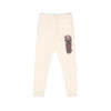 Embroidered Floral Script Sweatpants - Ivory