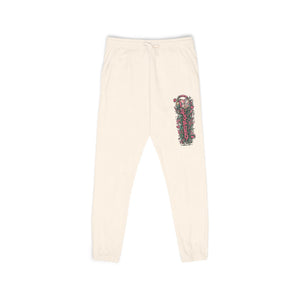 Embroidered Floral Script Sweatpants