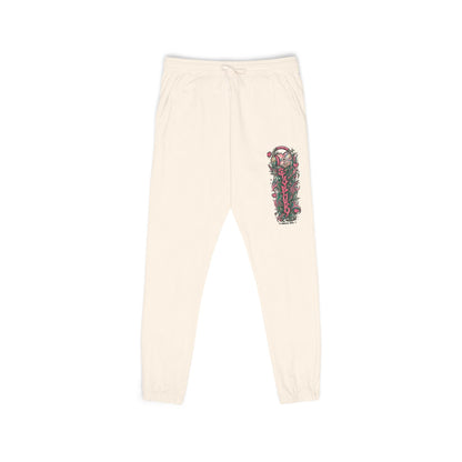 Embroidered Floral Script Sweatpants
