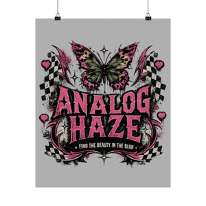 Analog Haze Matte Poster: Retro Butterfly Cherry Wall Art