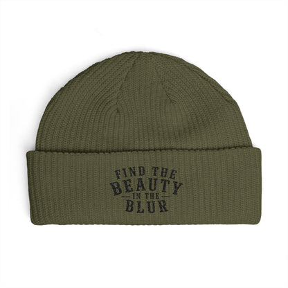"Find the Beauty in the Blur" Light Embroidered Knit Beanie