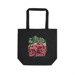 A Little Wild Sweet Skull Graphic Organic Tote Bag