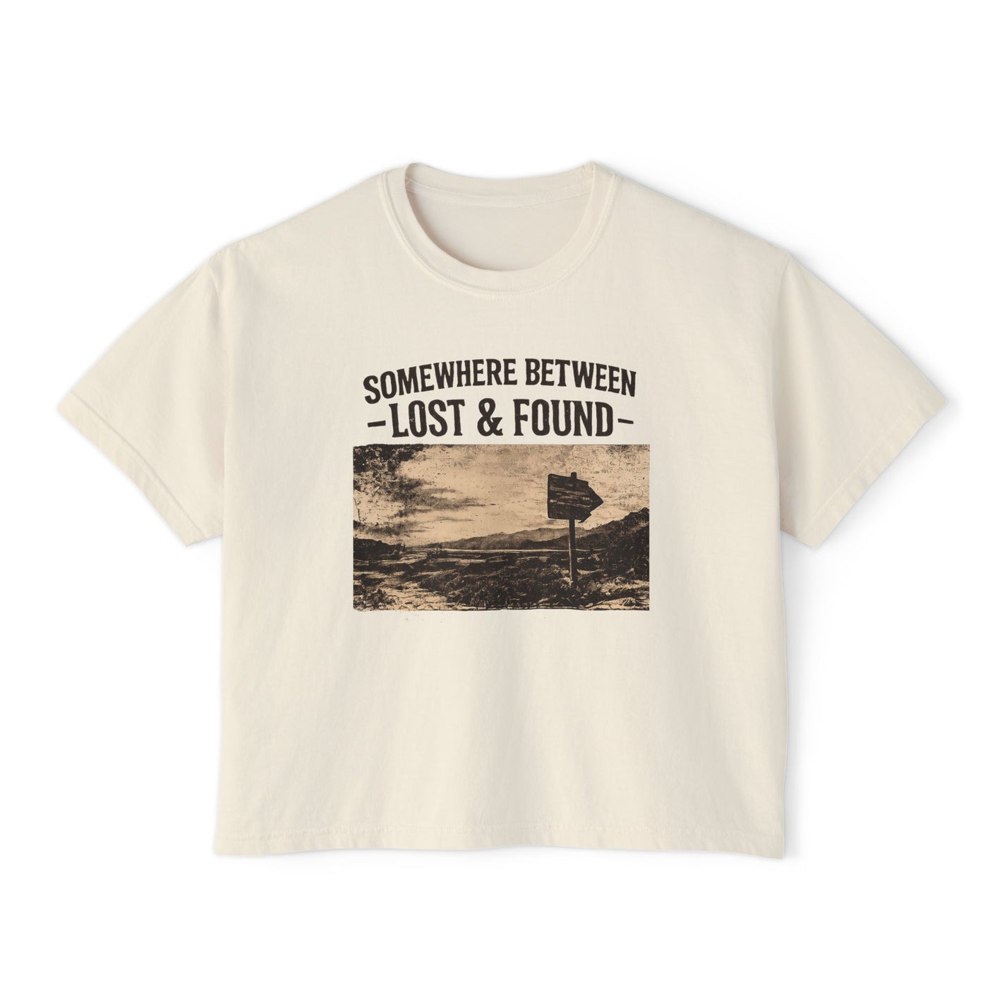 Women's Boxy Tee - Lost & Found Vintage Road Trip Graphic