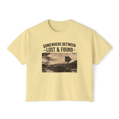 Women's Boxy Tee - Lost & Found Vintage Road Trip Graphic