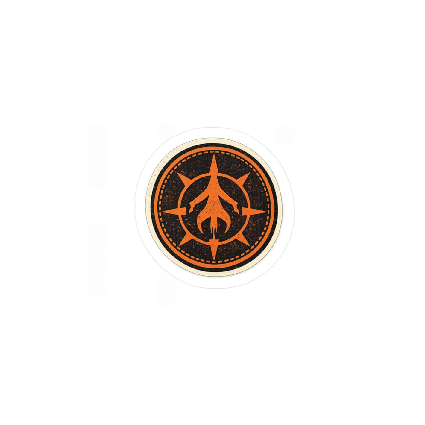 Orange Compass Rose Vinyl Decal — Kiss-Cut Sticker for Laptops, Water Bottles & Windows