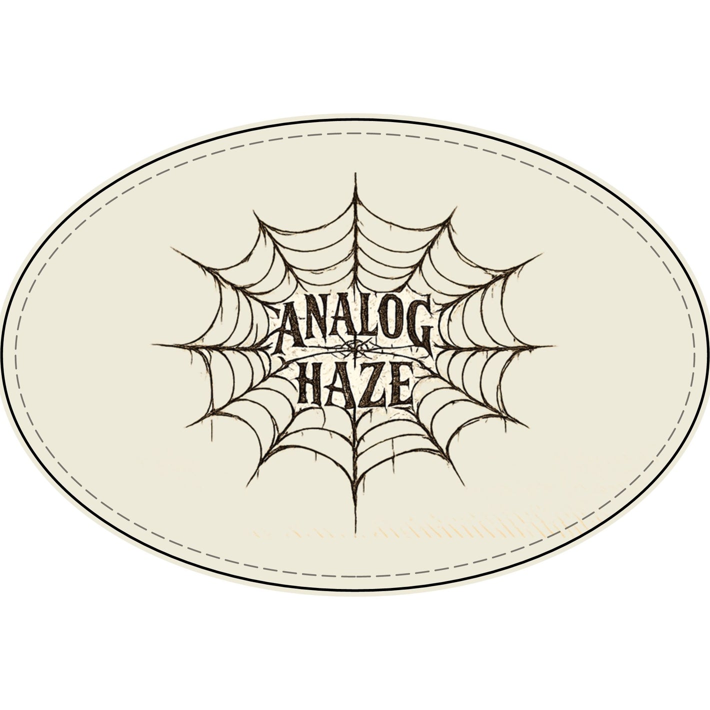 Engraved Faux Leather Patch — 'Analog Haze' Spiderweb Logo