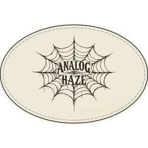 Engraved Faux Leather Patch — 'Analog Haze' Spiderweb Logo
