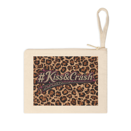Leopard "#Kiss&Crash" Accessory Zipper Pouch