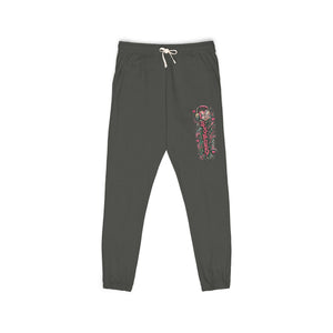 Embroidered Floral Script Sweatpants