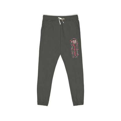 Embroidered Floral Script Sweatpants