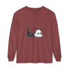 Ghost & Black Cat Long Sleeve Tee - Brick