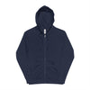 Zip Hoodie: Retro Night City Graphic Fleece Zip-Up - Classic Navy