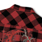 Night Creature Flannel Shirt — Gothic Raven Plaid Back Print